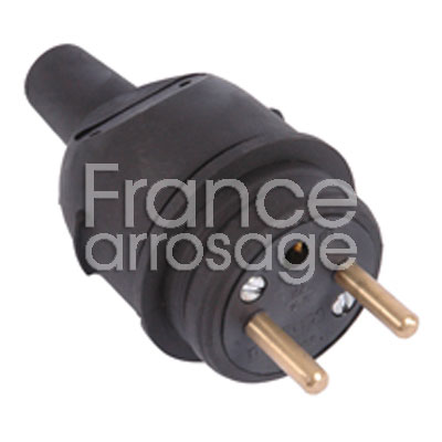 [810010] FICHE CAOUTCHOUC MALE 2P+T 16A